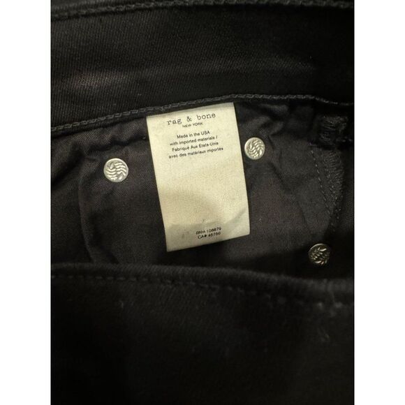 Rag & Bone Black Ankle Skinny Jeans Sz 28 Raw Hem EUC - Picture 9 of 10